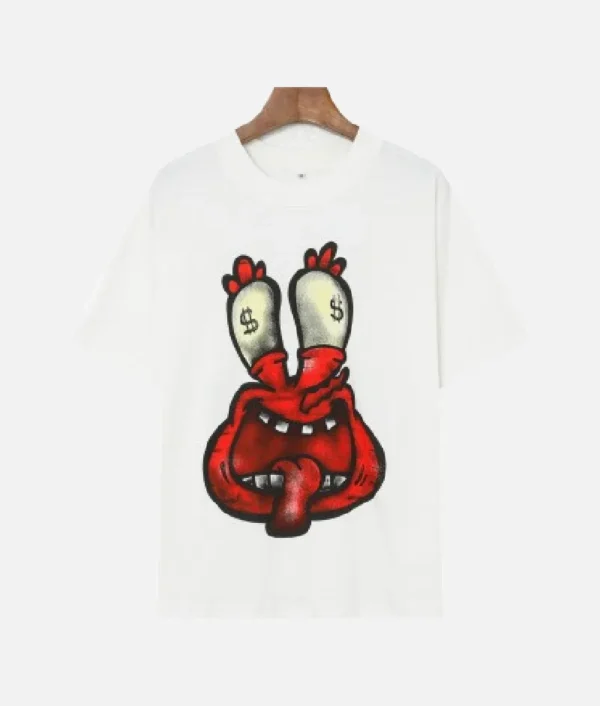 Billionaire Studios New Fashion Animal Head Hand-Printed Tee White