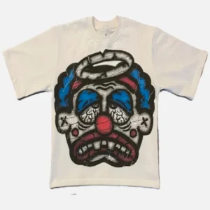 Billionaire Studios Sad Jocker Face Blue Logo Tee Cream